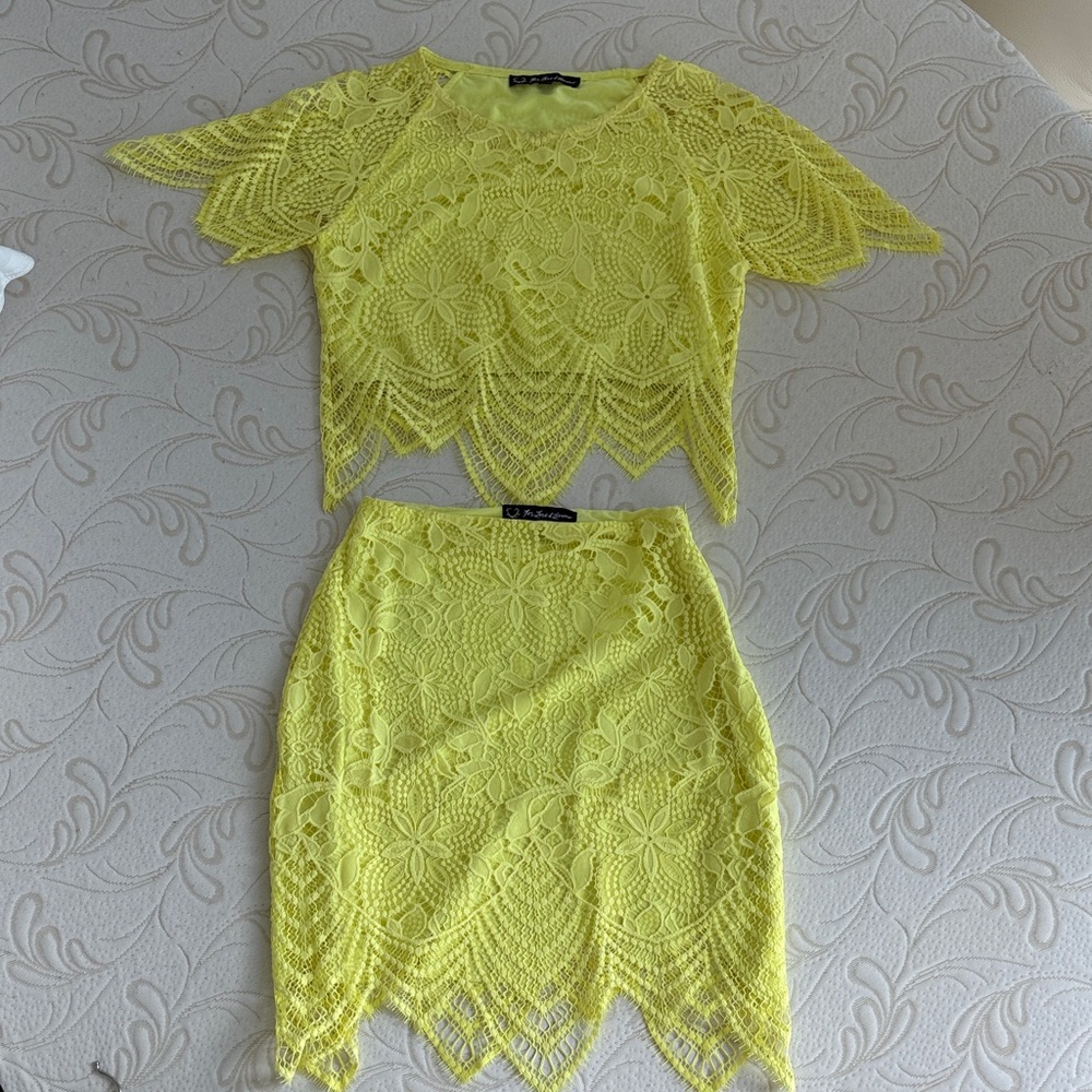For Love and Lemons Skirt Set Yellow Size M